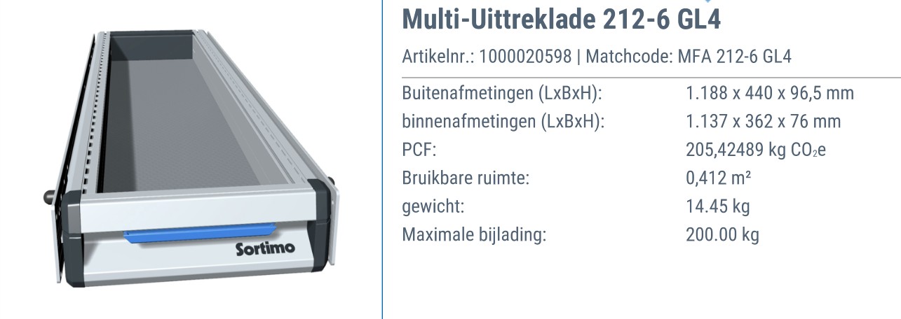 Outletref VIL30308907A — Multi-uittreklade 212-6 GL4